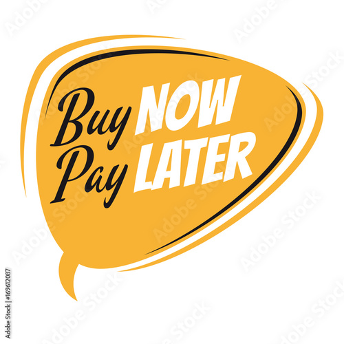buy now pay later retro speech bubble