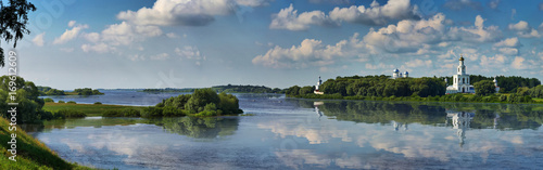 Panorama of the Volkhov River and Yuryev of the monastery near Novgorod