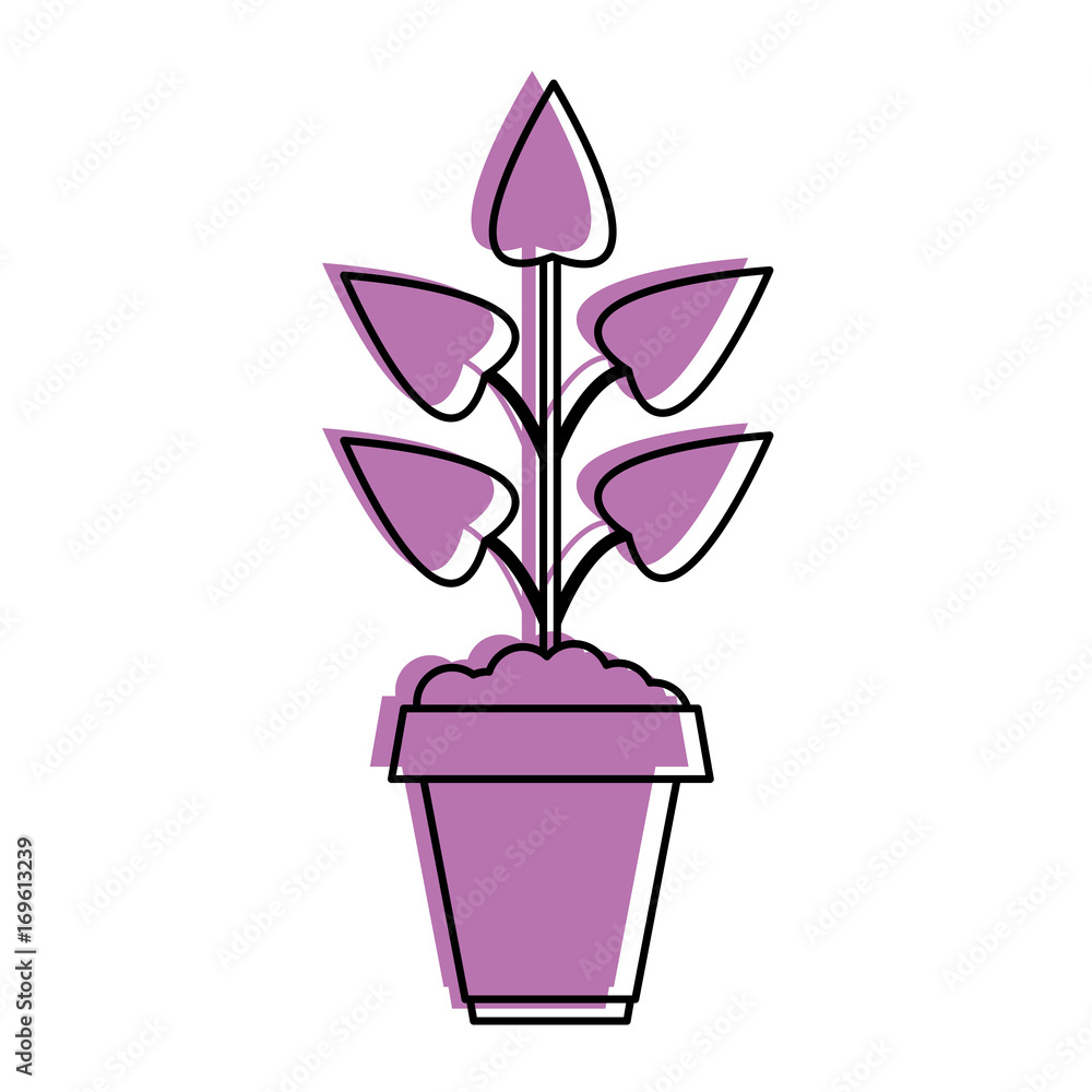 potted plant icon image vector illustration design purple color potted plant icon image vector illustration design purple color