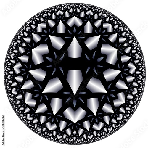 Fototapeta Fractal isolated on a white background.