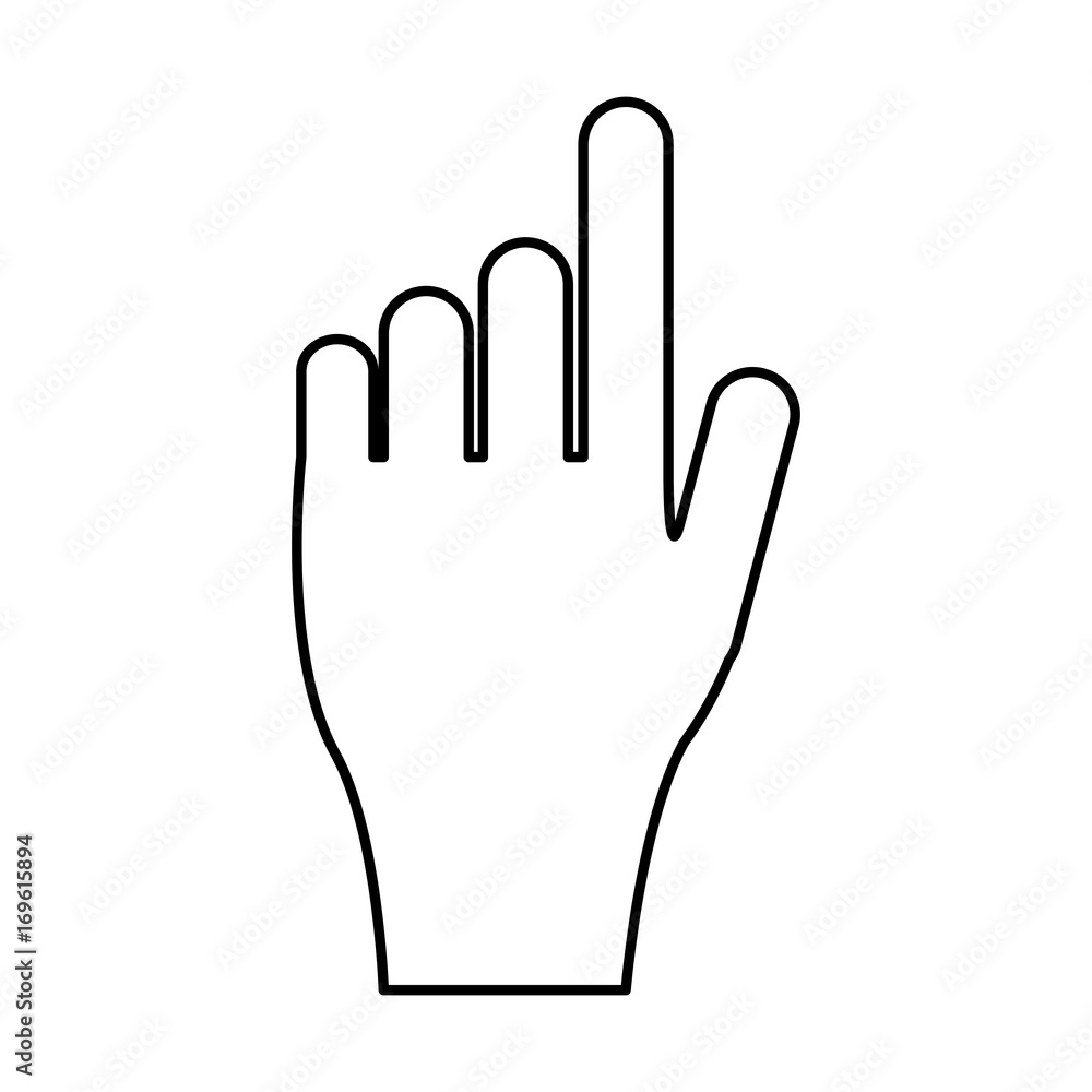 hand with index finger up icon image vector illustration design black line hand with index finger up icon image vector illustration design black line