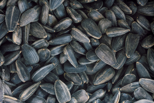 roasted black sunflower seeds. sunflowers seeds background. sunflower seeds texture.