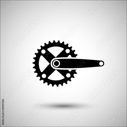 Bicycle crank set. Vector icon. More Icon in set.