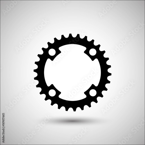 Bicycle chainring. Vector icon. More Icon in set.