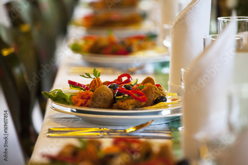 Luxury food on wedding table
