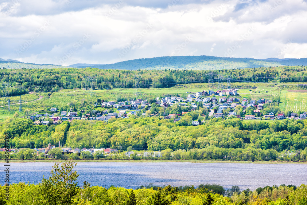 Fototapeta premium Cityscape or skyline of town and Saint Lawrence river in Quebec, Canada