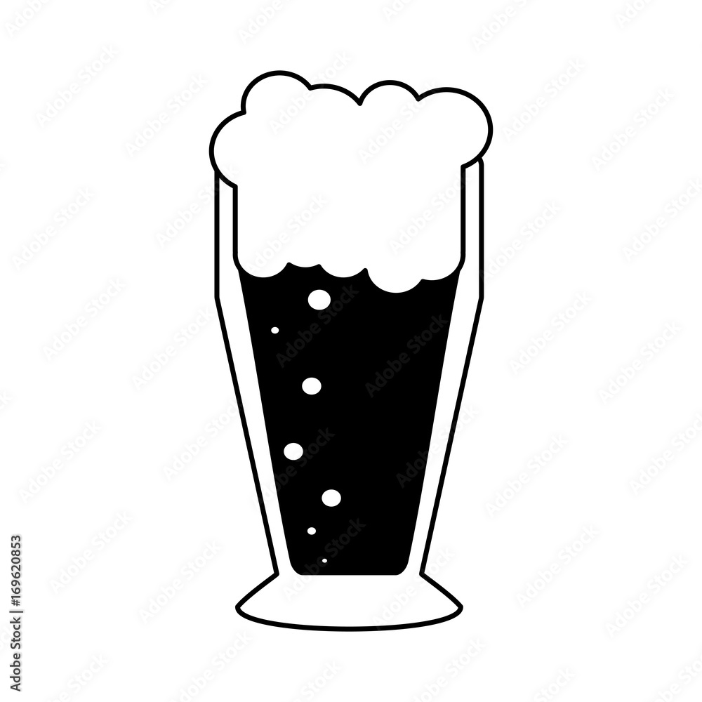 glass of beer icon image vector illustration design black and white glass of beer icon image vector illustration design black and white