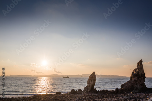 sunset and sea