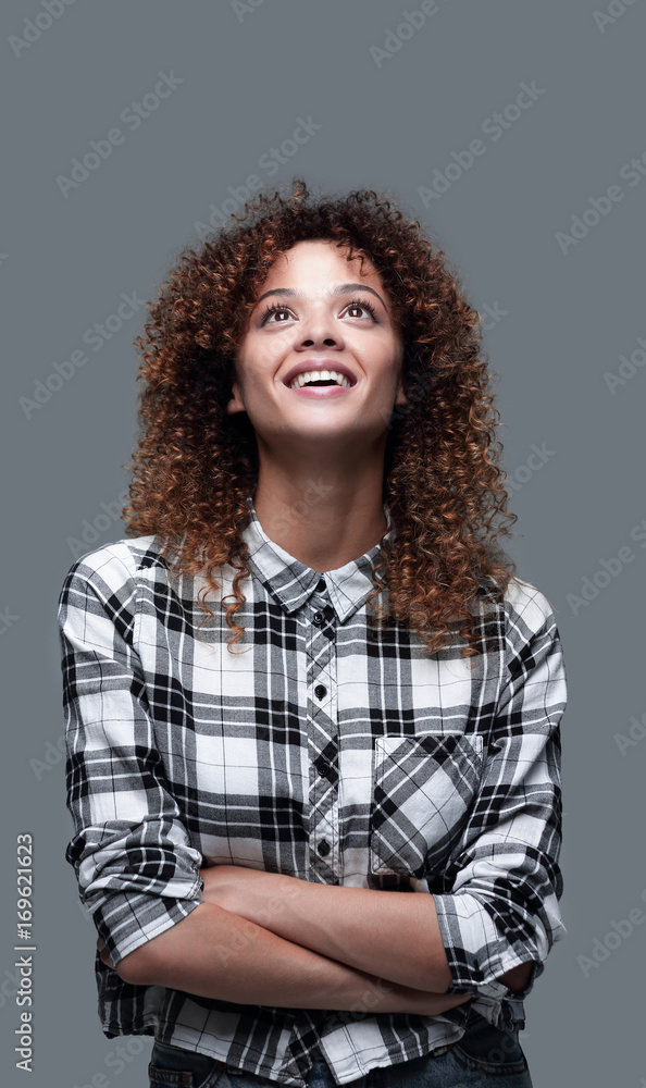 beautiful young woman in a plaid shirt. beautiful young woman in a plaid shirt.