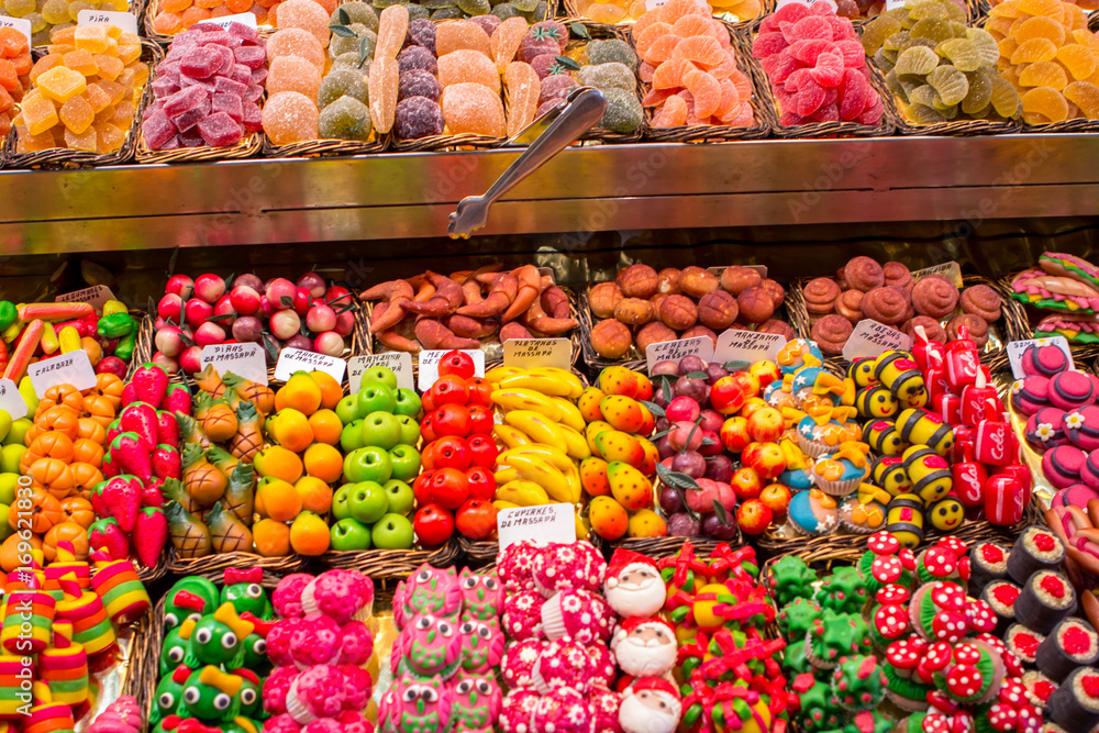 Assorted candy in a market