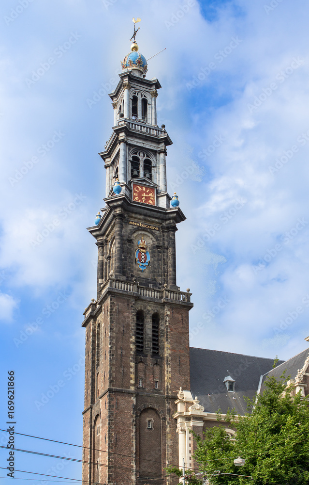 Tower of Westerkerk in  Amsterdam