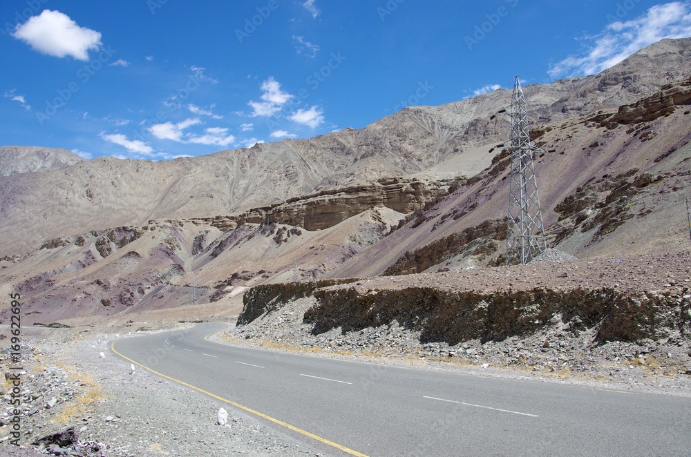 Naklejka premium Landscape between Lamayuru and Leh in Ladakh, India