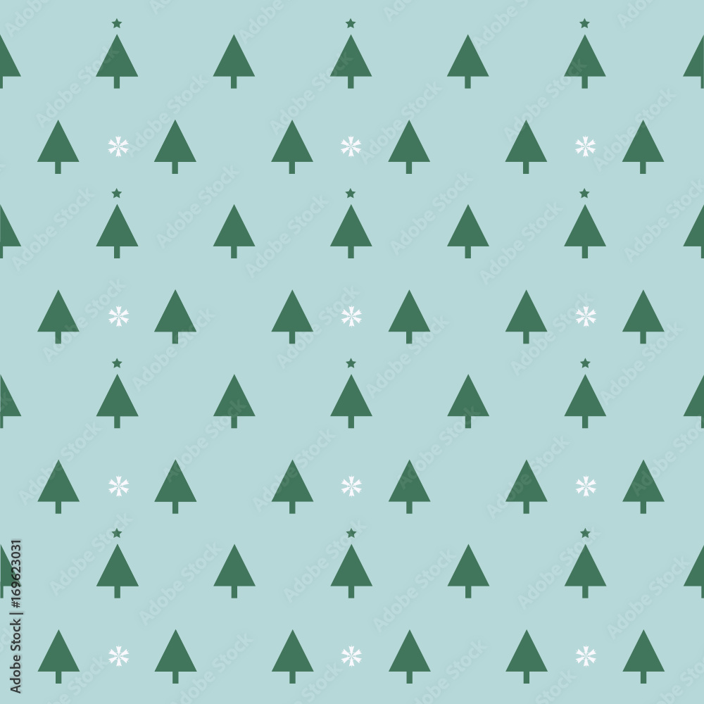 Seamless pattern with Christmas trees and snowflakes Seamless pattern with Christmas trees and snowflakes