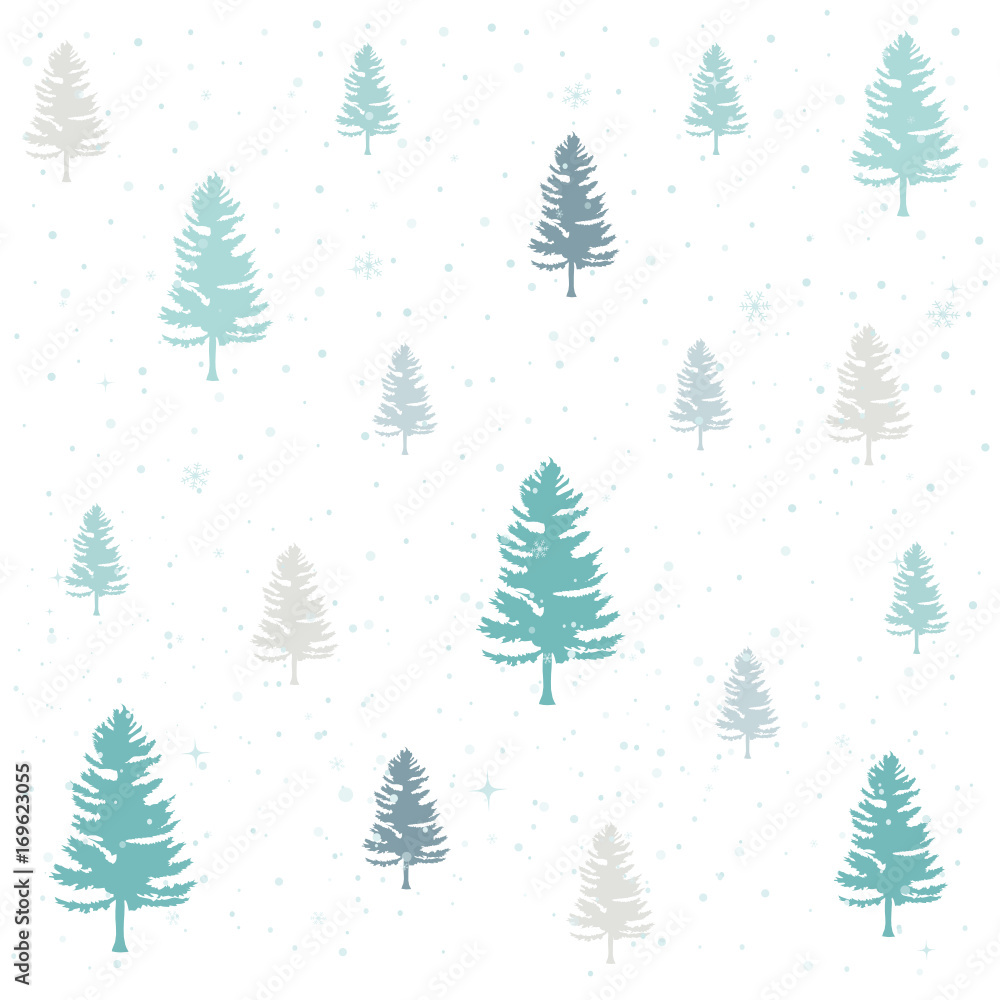 Obraz premium Winter christmas forest