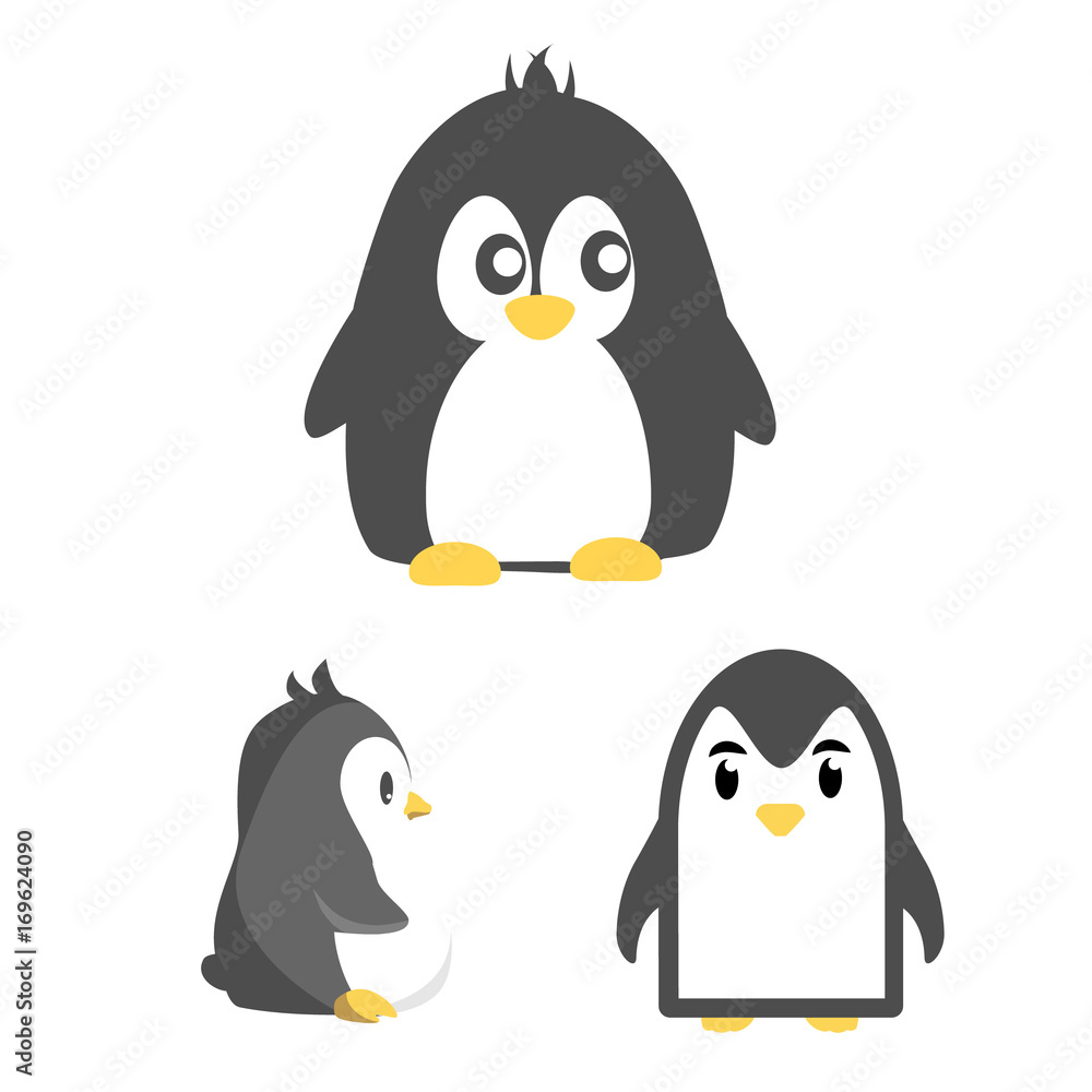 Abstract cute angry cartoon pinguin isolated on a blue background. Funny penguin image. Abstract cute angry cartoon pinguin isolated on a blue background. Funny penguin image.