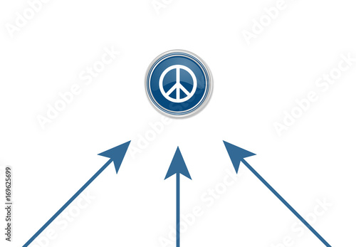Pfeile zeigen auf Button - Peace-Symbol