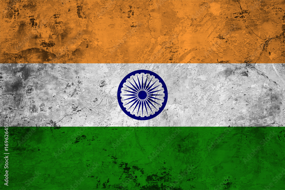 Flag of the India close up