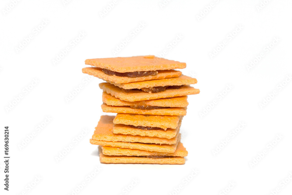 pineapple biscuit isolated on white background pineapple biscuit isolated on white background