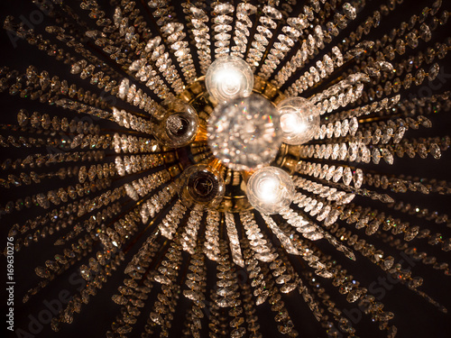 Detail of a crystal chandelier.