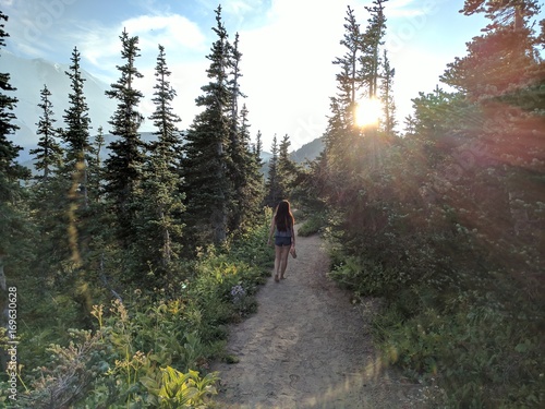 Walking barefoot among the trees on Sourdough Ridge Trail Rainier National Park
