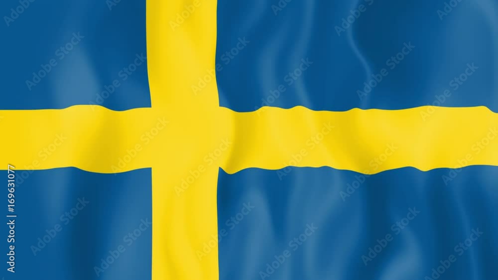 Animated flag of Sweden in slow motion Animated flag of Sweden in slow motion