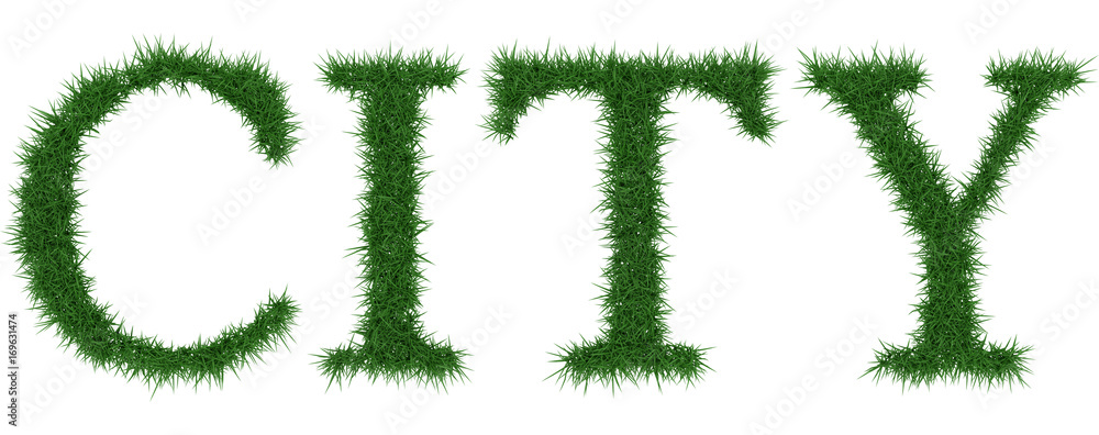City - 3D rendering fresh Grass letters isolated on whhite background. City - 3D rendering fresh Grass letters isolated on whhite background.