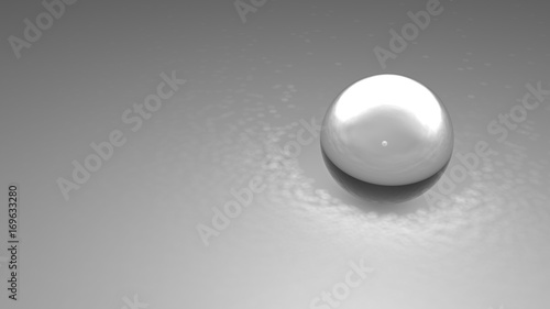 Abstract background with glass ball. 3d rendering