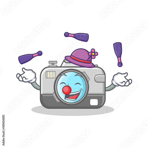 Juggling camera caharacter cartoon design photo