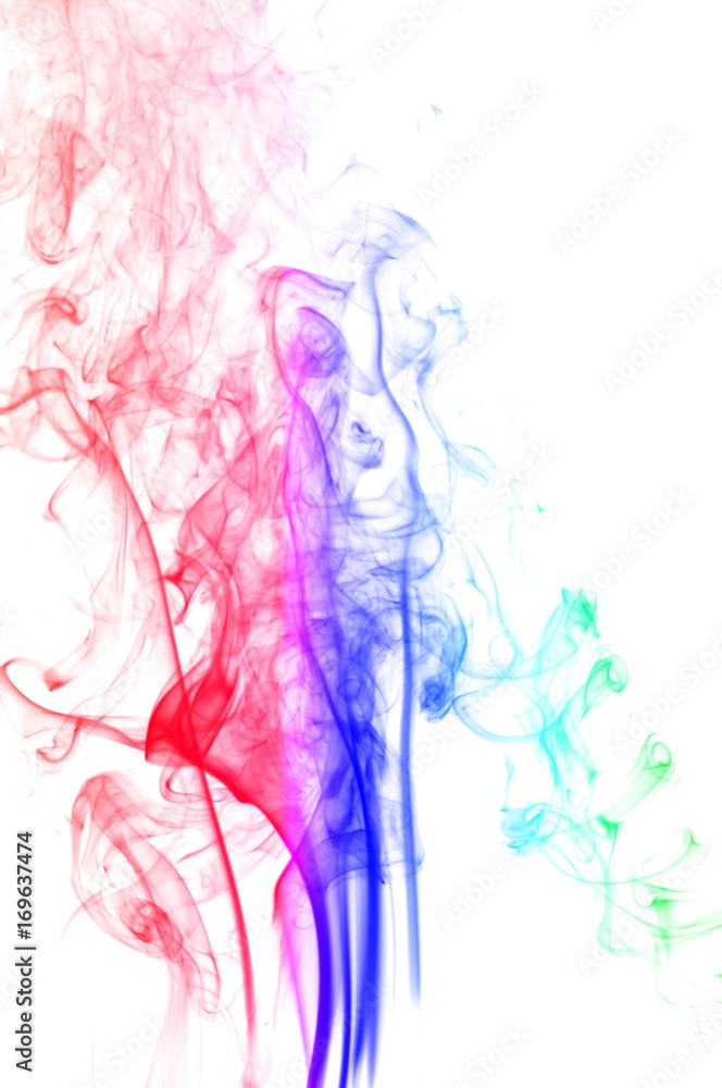 Fototapeta premium colored smoke isolated on white background