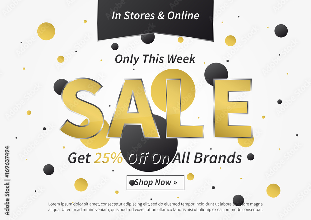 Obraz premium Banner Sale vector illustration. Creative banner layout for m-commerce, mobile promotions