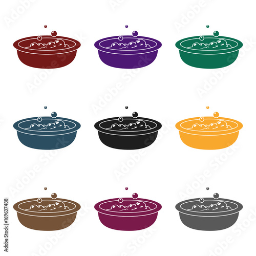 Baby bath icon in black style isolated on white background. Baby born symbol stock vector illustration.