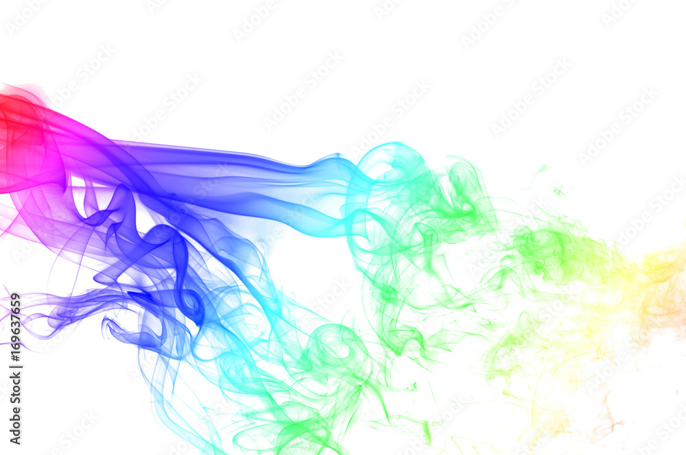 Obraz premium colored smoke isolated on white background