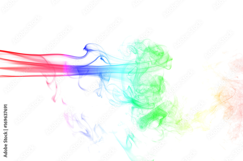 Obraz premium colored smoke isolated on white background