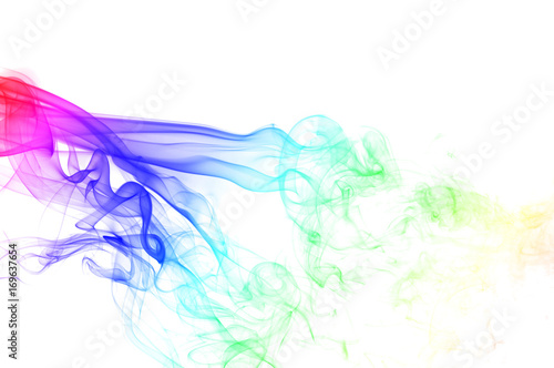 colored smoke isolated on white background © Athipat