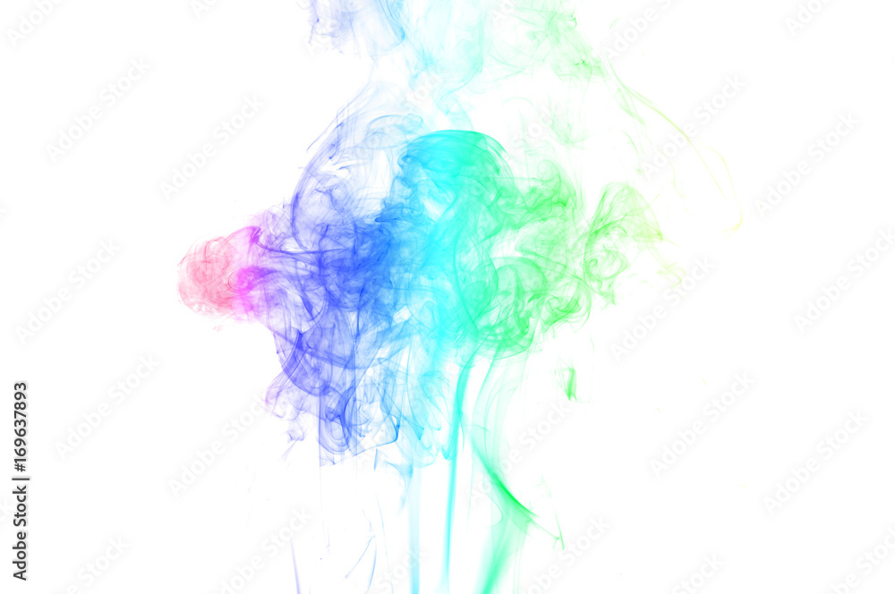 Obraz premium colored smoke isolated on white background