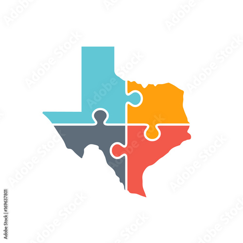 Texas Map Rebuild Logo Illustration