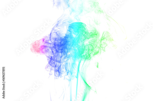 colored smoke isolated on white background