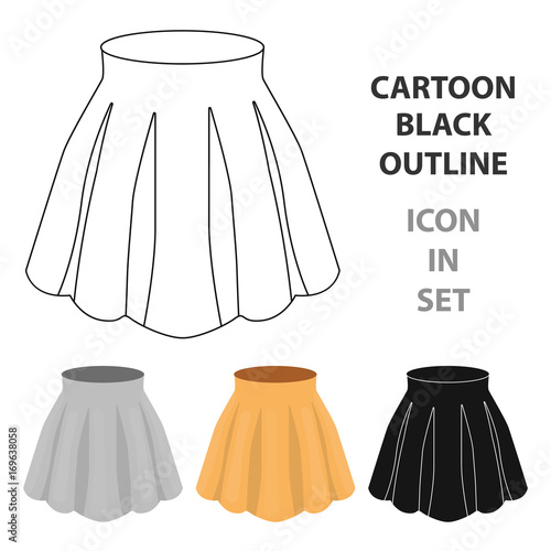 Orange women's light summer skirt with pleats. Beautiful women's summer clothing.Woman clothes single icon in cartoon style vector symbol stock illustration.