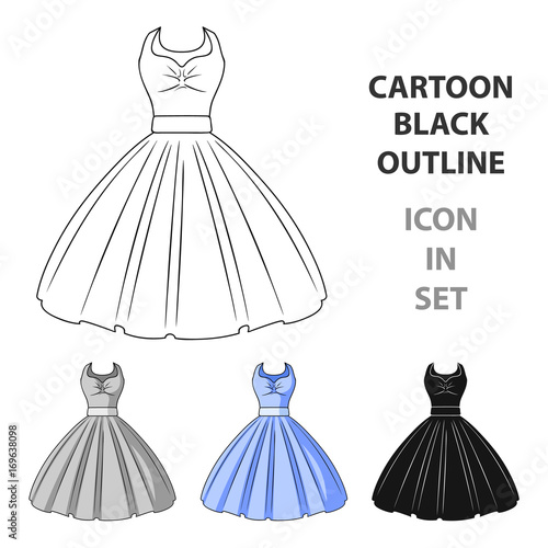 White fluffy wedding dress for a girl. Wedding wear.Women clothing single icon in cartoon style vector symbol stock illustration.