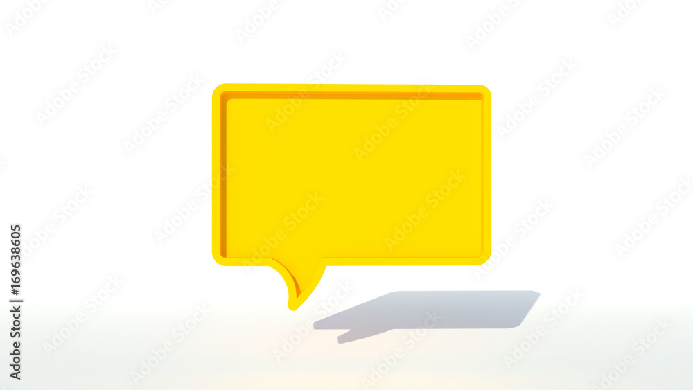 yellow Speech Bubble 3d rendering