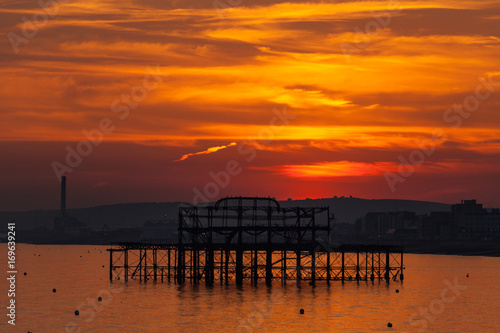 Brighton sunset over West Pier
