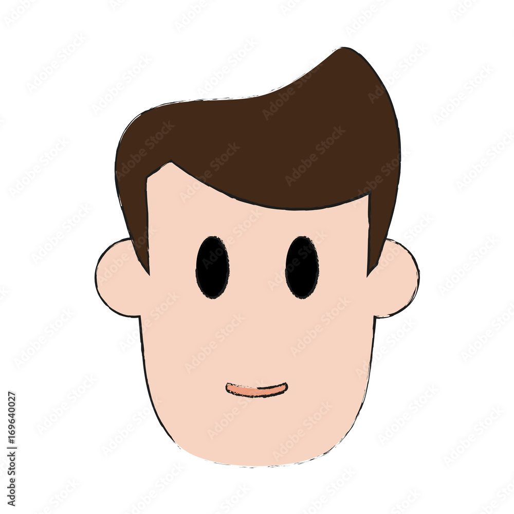 Fototapeta premium Colorful man head doodle over white background vector illustration