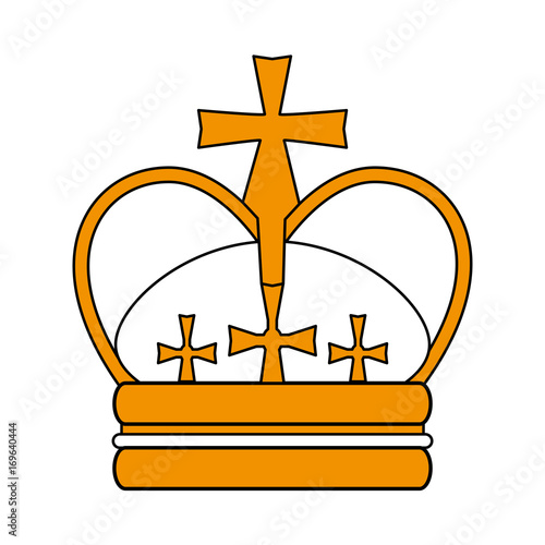 flat line monocromatic crown  over white  background vector ilustration
