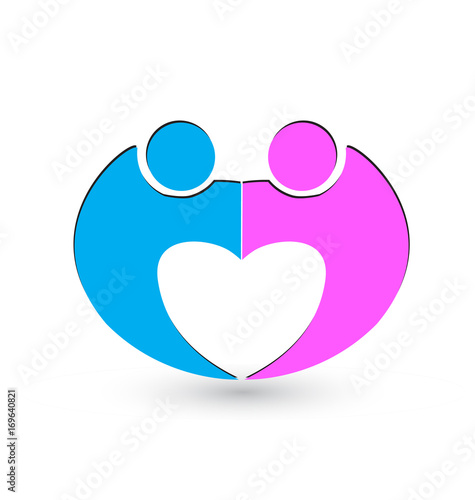 Couple relationship love icon logo