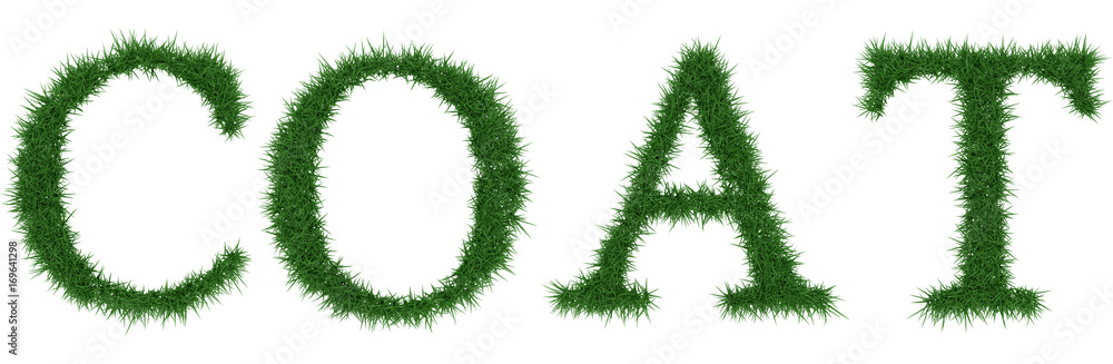 Coat - 3D rendering fresh Grass letters isolated on whhite background. Coat - 3D rendering fresh Grass letters isolated on whhite background.