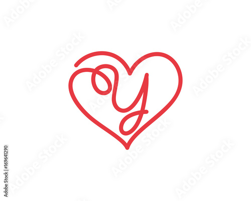 Letter Y and heart logo 1