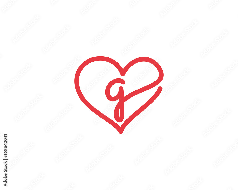 Lowercase Letter g and Heart Logo 1