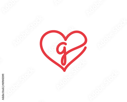 Lowercase Letter g and Heart Logo 1