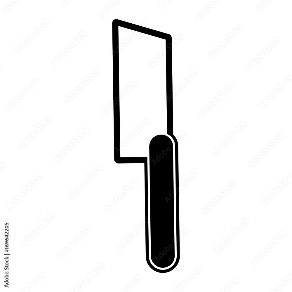Black flat line knife over white background vector illustration Black flat line knife over white background vector illustration