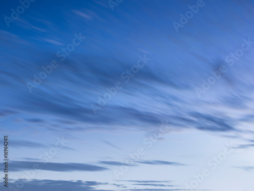 Dusk Blue Sky with Streaky Clouds